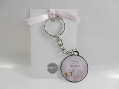 Chaveiro Lembrancinha Safari Rosa Menina Personalizado