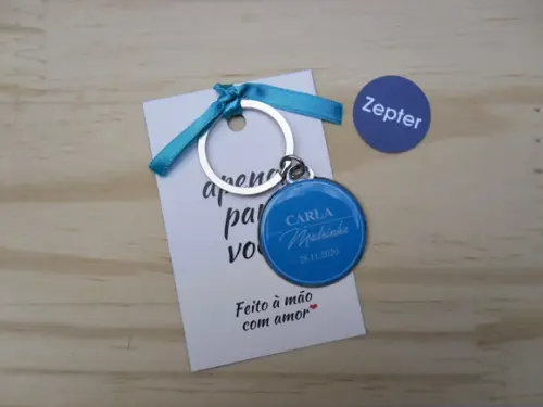 Chaveiro Madrinhas Personalizado Azul T.