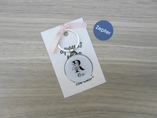 Chaveiros Brasão Floral Madrinha Casamento Personalizado