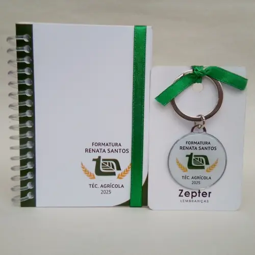 Kit Formatura Técnico Agrícola Bloquinho e Chaveiro
