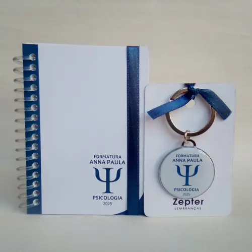 Kit Formatura Psicologia Lembrancinha Bloquinho e Chaveiro