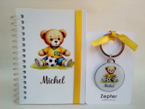 Kit Lembrancinha de Aniversário Ursinho Brasil Futebol
