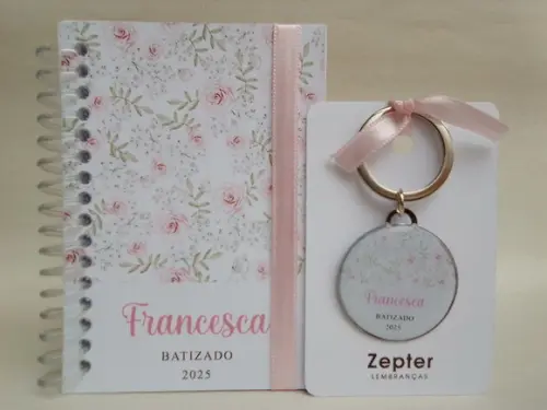 Kit Lembrancinha de Batizado Floral Rosas Menina