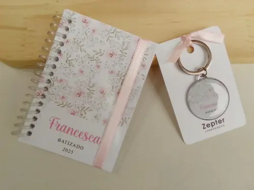Kit Lembrancinha de Batizado Floral Rosas Menina