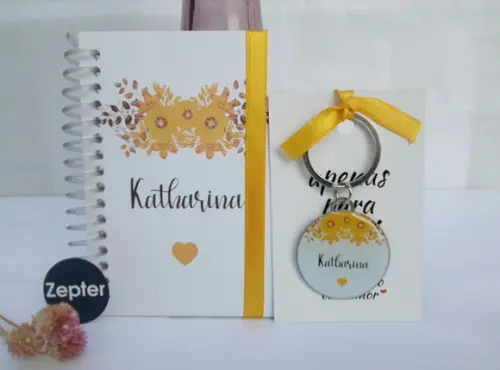 Kit Madrinha Personalizado Tema Flor Amarela