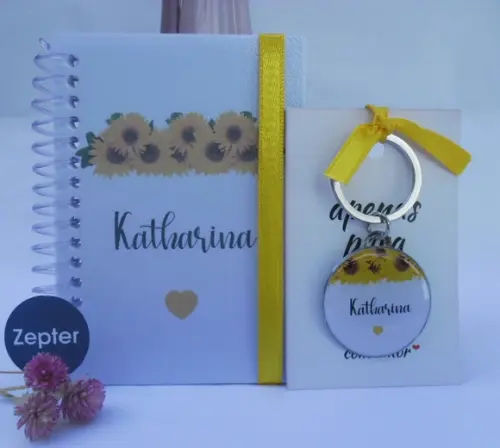 Kit Madrinha Personalizado Tema Flor Girassol