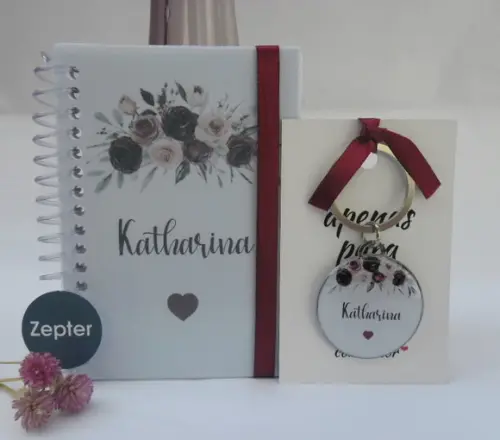 Kit Madrinha Personalizado Tema Flor Marsala