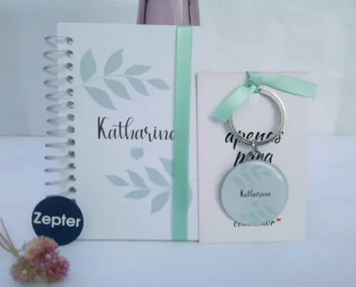 Kit Madrinha Personalizado Tema Verde Menta