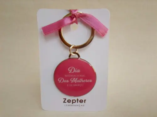 Lembrancinha Brinde de Dia das Mulheres Rosa Pink Chaveiro