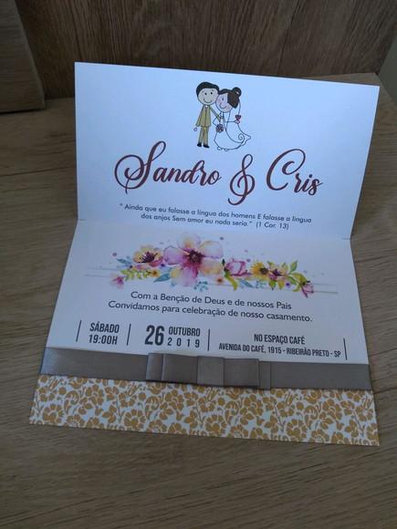 Convite de Casamento com laço.