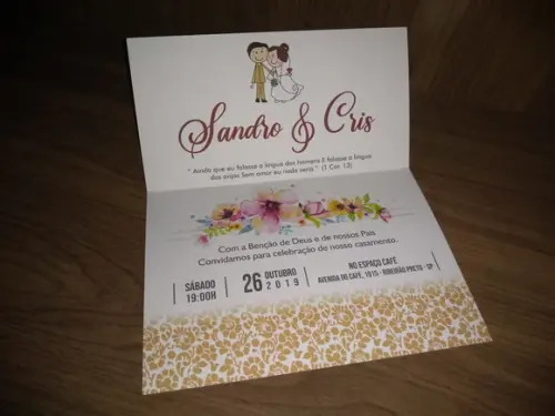 Convite de Casamento com laço.