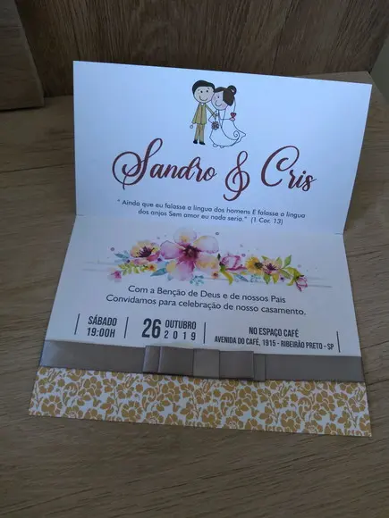 Convite de Casamento com laço.