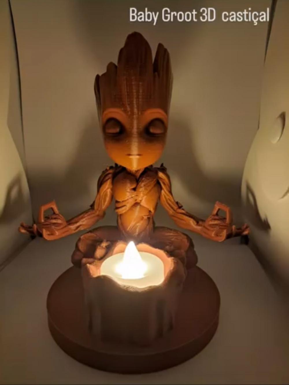 Luminária Baby Groot 3d Impresso