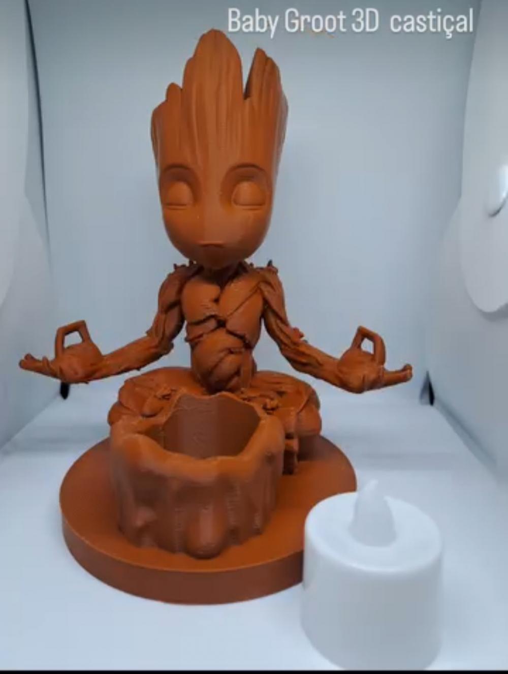 Luminária Baby Groot 3d Impresso