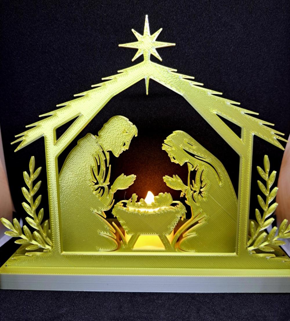 Mini Presepio Natal 3d - Dourada