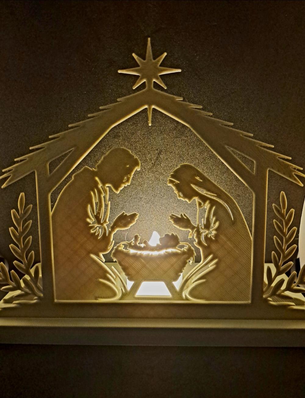 Mini Presepio Natal 3d - Dourada