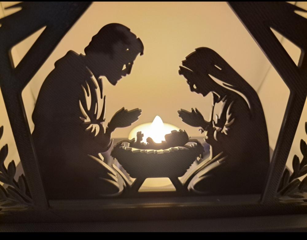 Mini Presépio Natal Efeito Luminária 3d