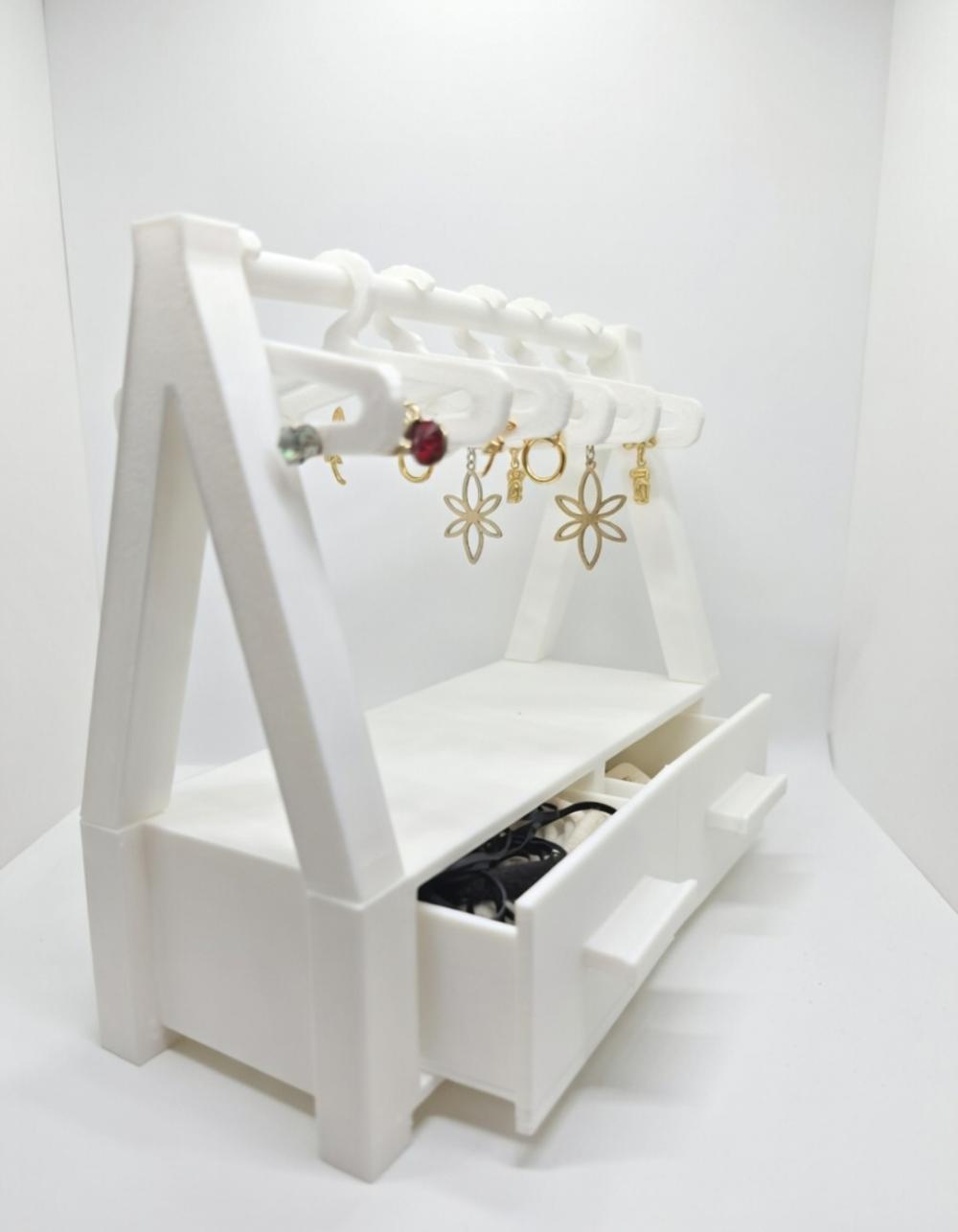 Porta Joias com Gavetas e Cabides Impressão 3d