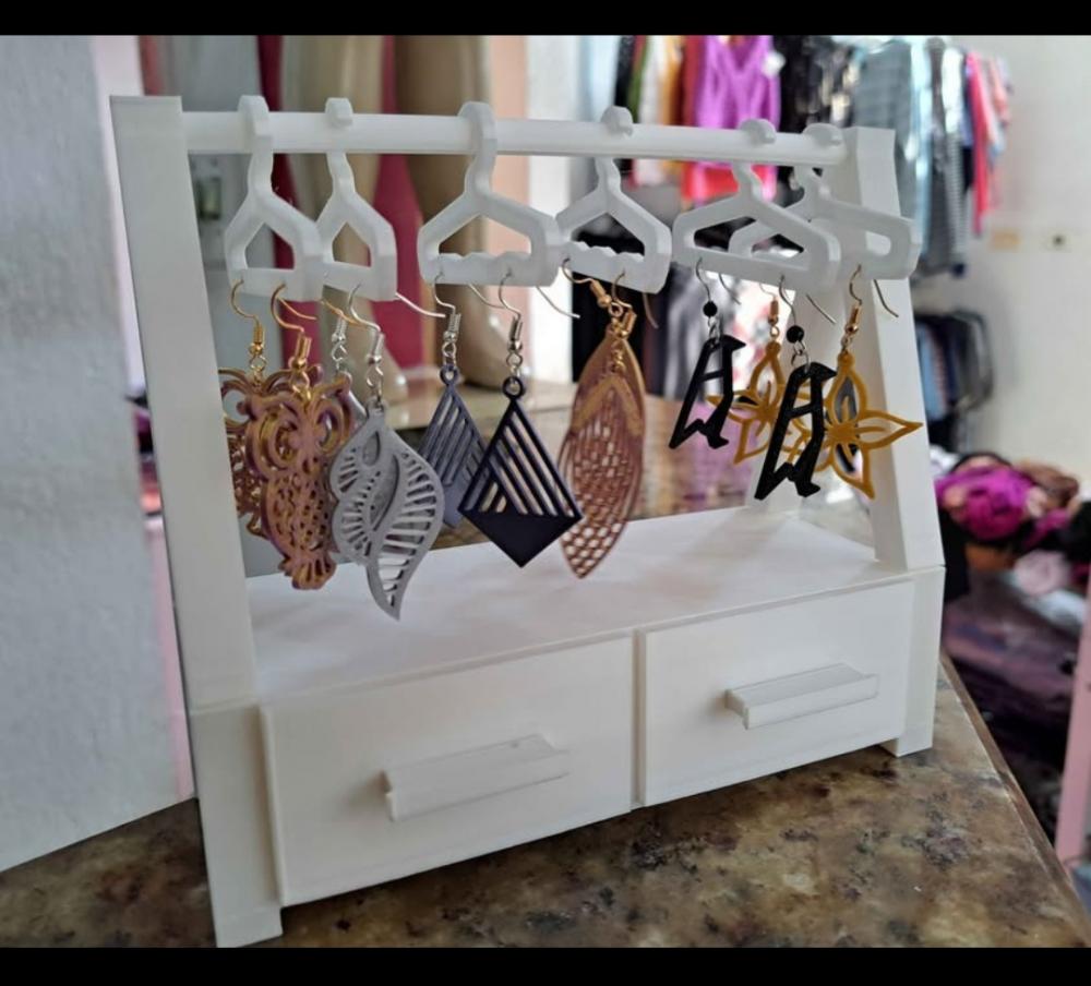 Porta Joias com Gavetas e Cabides Impressão 3d