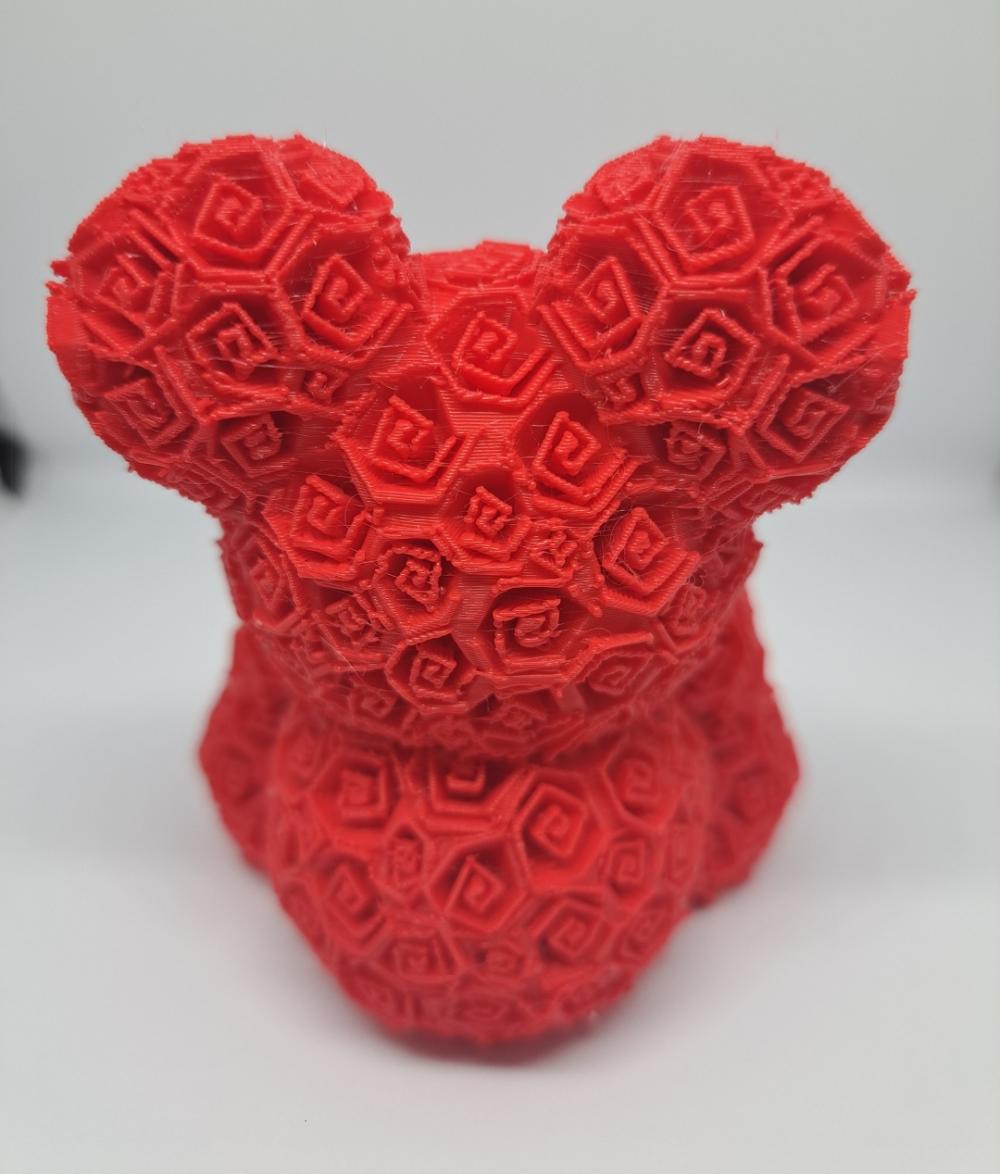 Urso Detalhes Rosas Decorativa 3d