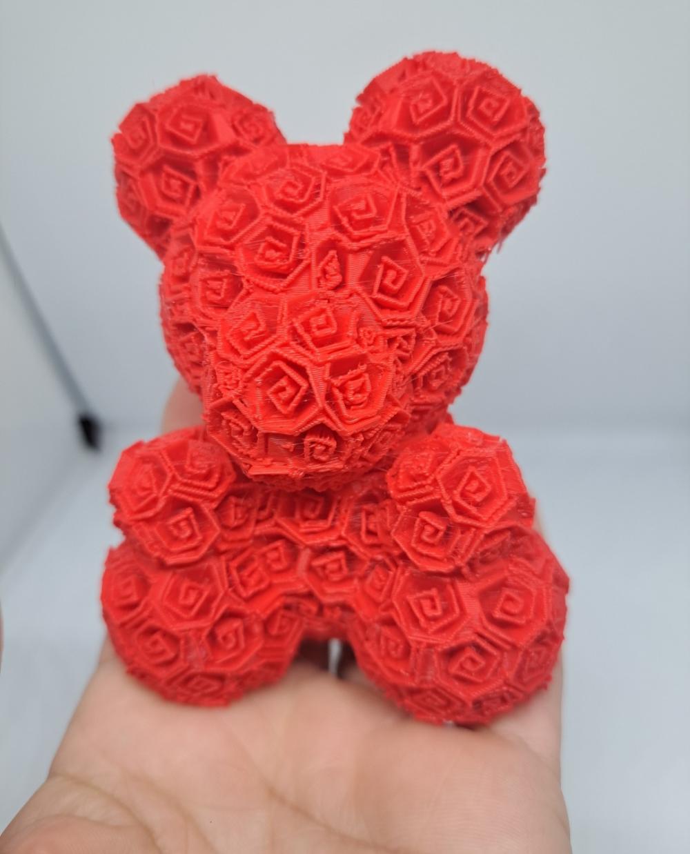 Urso Detalhes Rosas Decorativa 3d