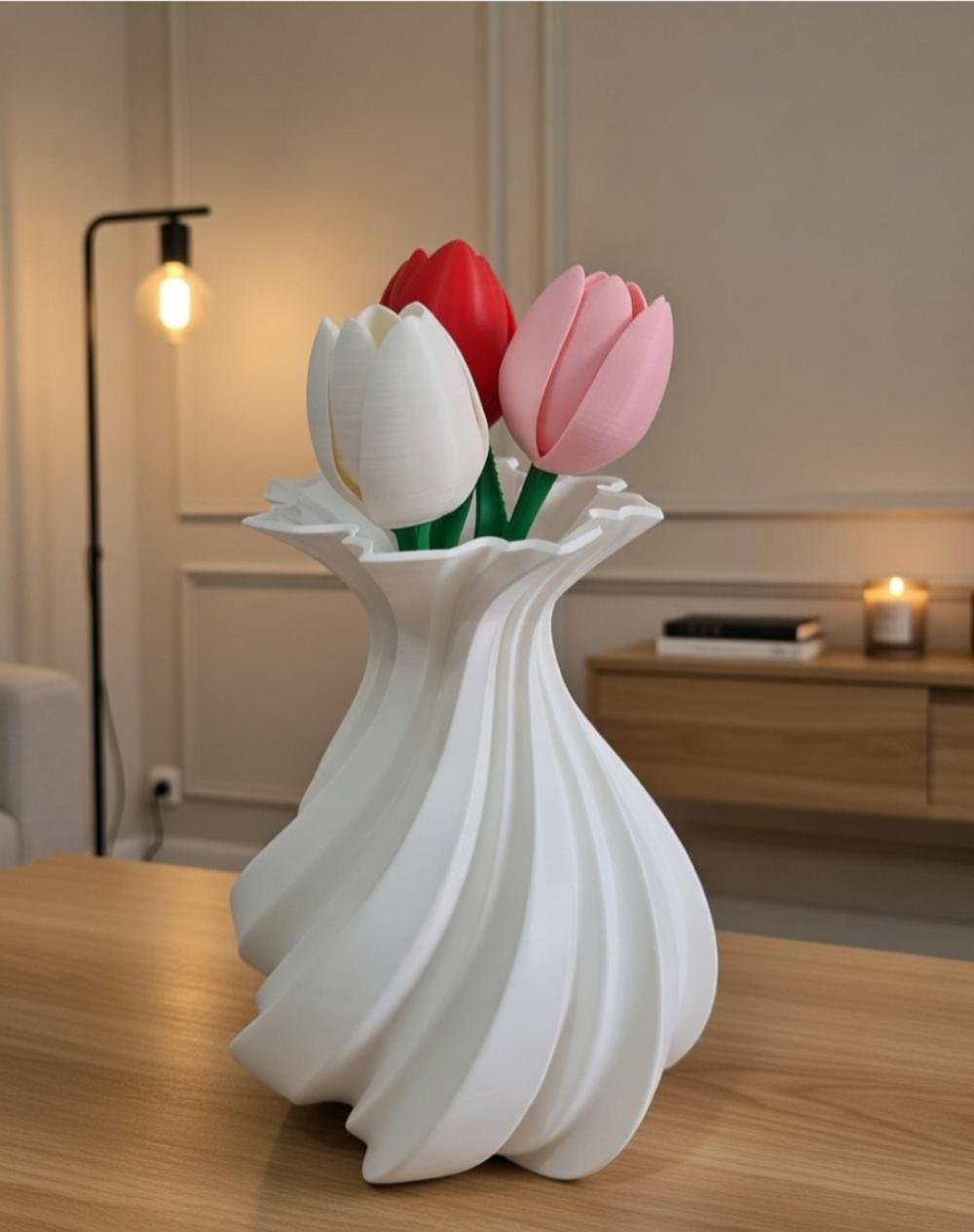 Vaso 3d para Flores Modelo Espiral
