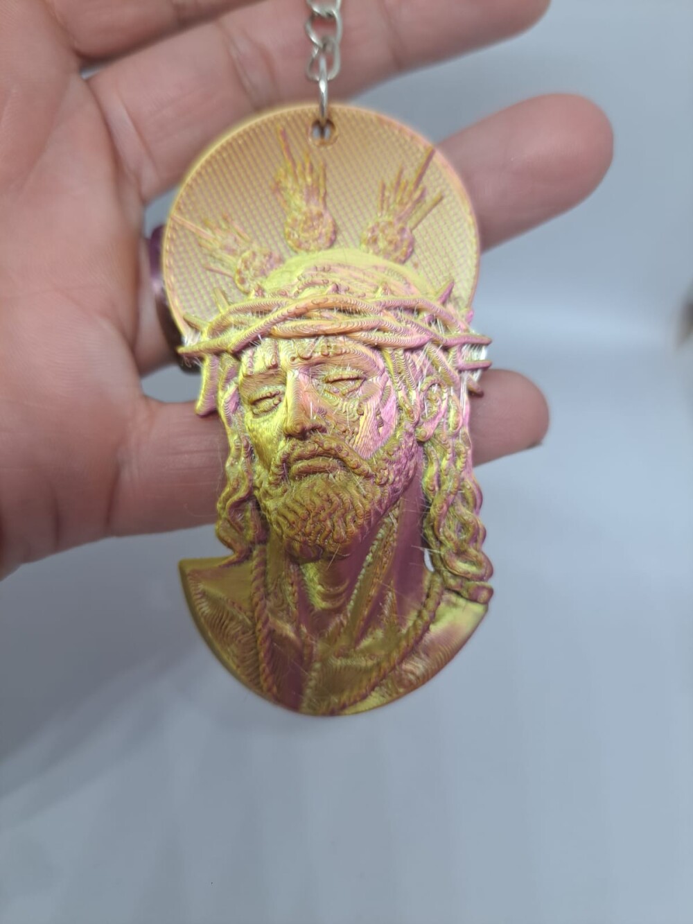 Chaveiro Jesus com Coroa de Espinhos – Impressão 3D