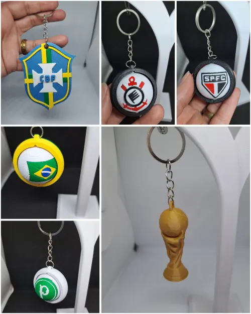 Kit Chaveiros Tema Futebol Impressão 3d