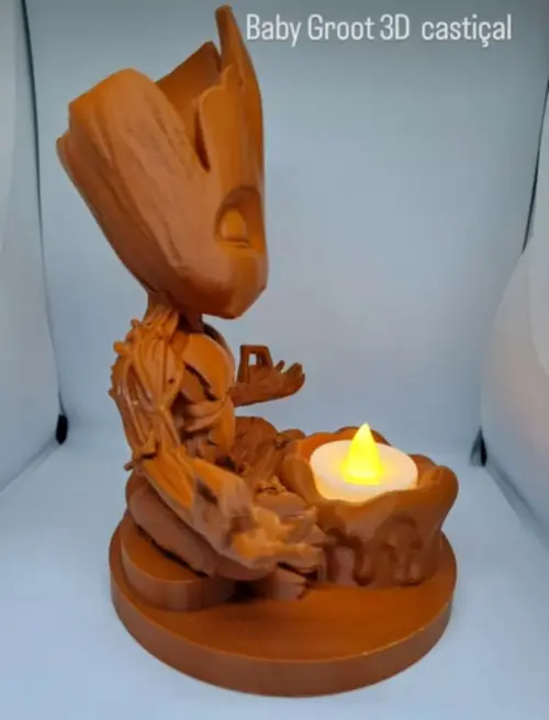 Luminária Baby Groot 3d Impresso