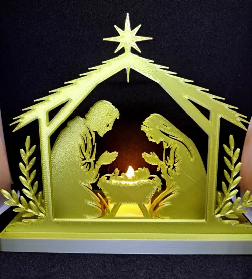 Mini Presepio Natal 3d - Dourada