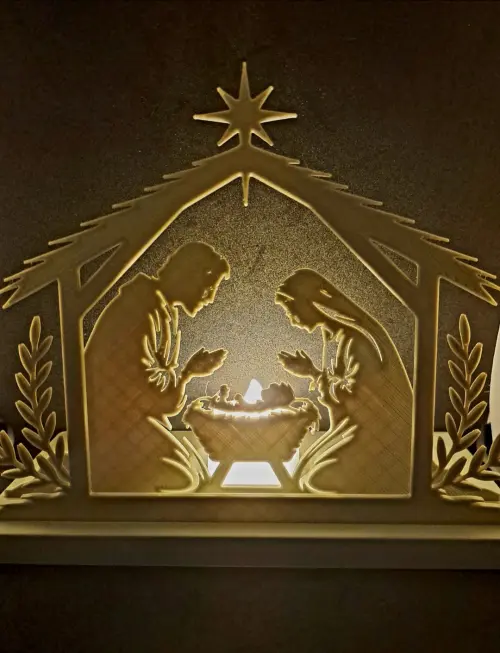 Mini Presepio Natal 3d - Dourada