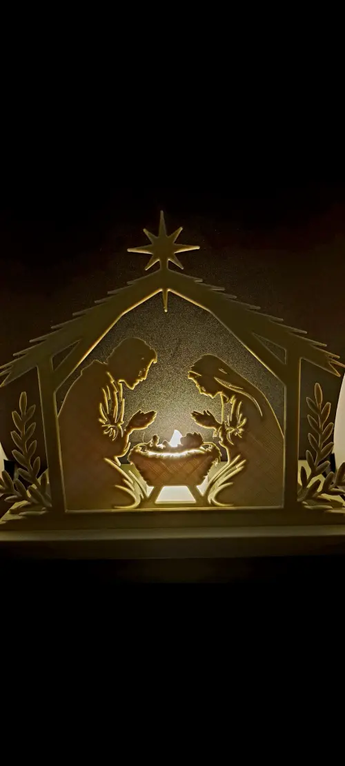 Mini Presepio Natal 3d - Dourada