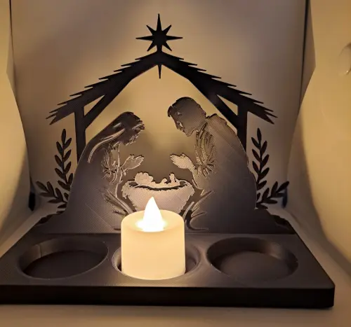 Mini Presépio Natal Efeito Luminária 3d