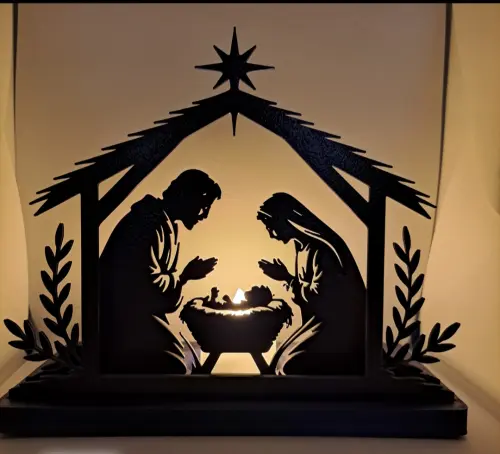 Mini Presépio Natal Efeito Luminária 3d