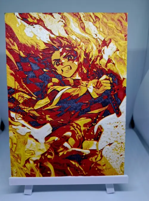 Mini Quadro Tanjiro Kamado 3d Demon Slayer