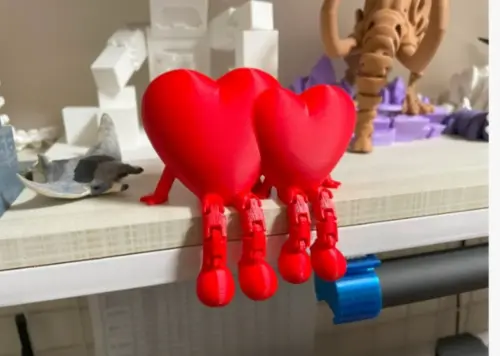 Par de Corações Articulados Impresso 3d