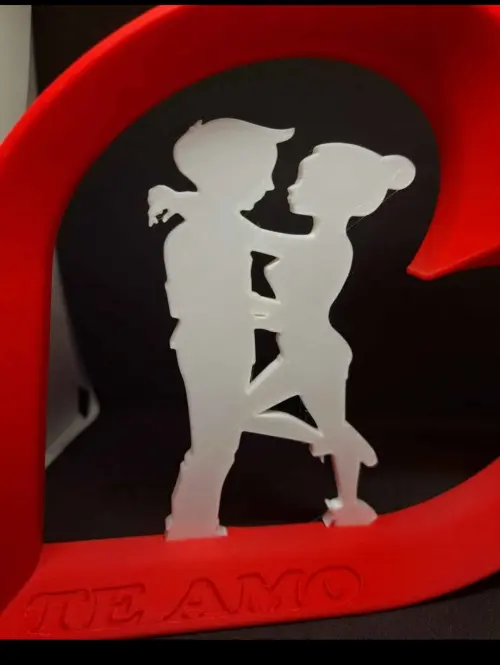 Placa Decorativa Casal Dentro Coração 3d
