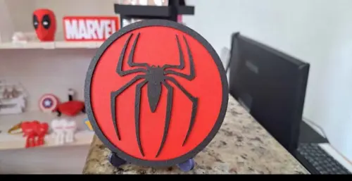 Placa do Homem Aranha 3d
