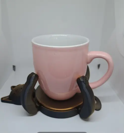 Porta Copo Abraço do Gato Decorativa Impresso 3d