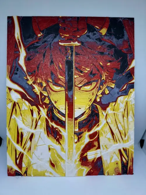 Quadro Zenitsu Demon Slayer 3d