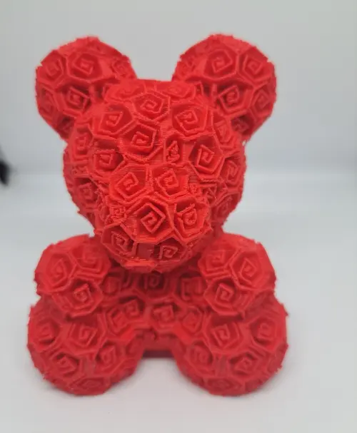Urso Detalhes Rosas Decorativa 3d