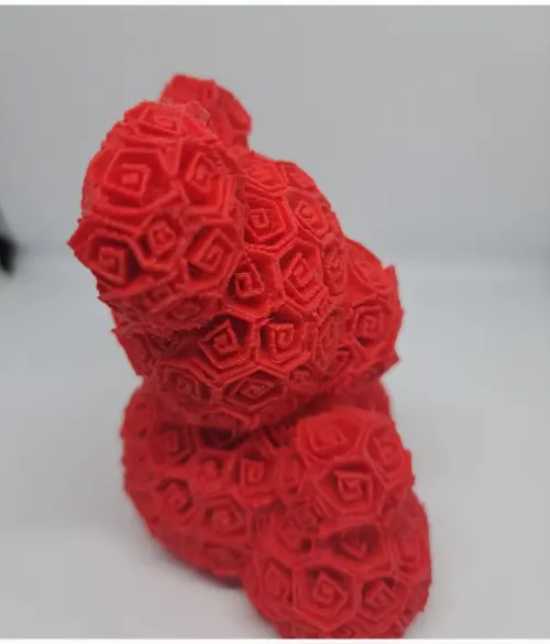 Urso Detalhes Rosas Decorativa 3d
