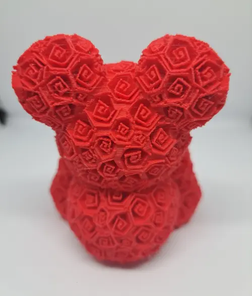 Urso Detalhes Rosas Decorativa 3d