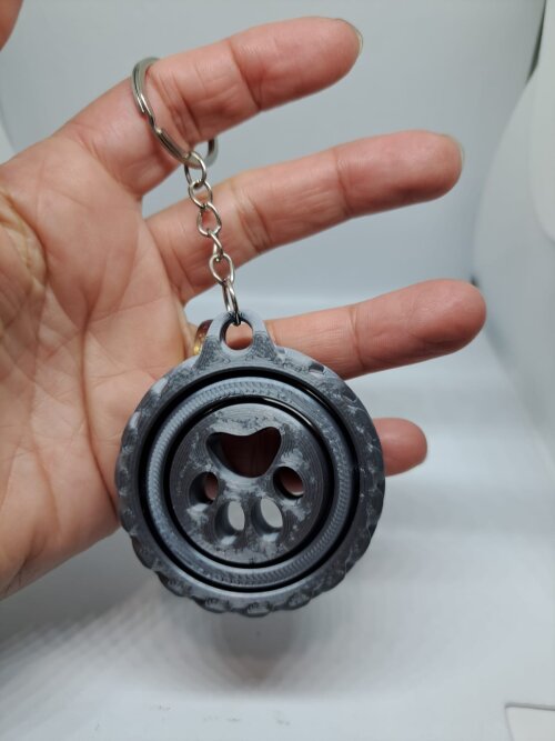 Chaveiro  Giratorio Pata de Cachorro 3D