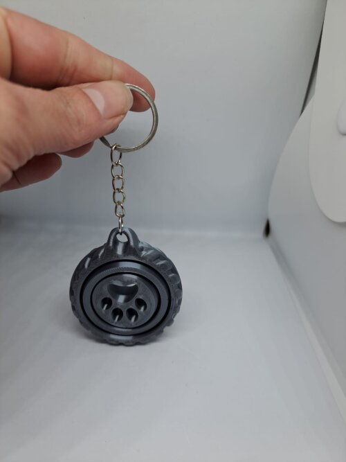 Chaveiro  Giratorio Pata de Cachorro 3D