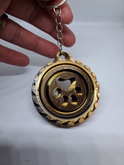 Chaveiro  Giratorio Pata de Cachorro 3D