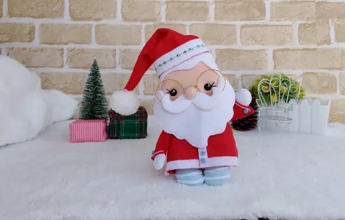 Papai Noel de Feltro Artesanal com Óculos - Coleção de Natal