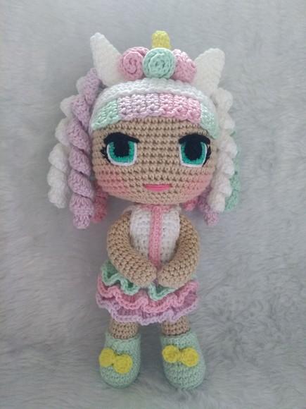 Amigurumi Boneca Lol Unicórnio