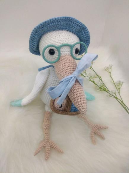 Amigurumi Cegonha com Bebê em Crochê