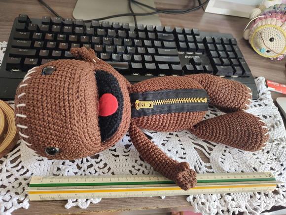 Amigurumi Sackboy em Crochê - Tamanho Grande